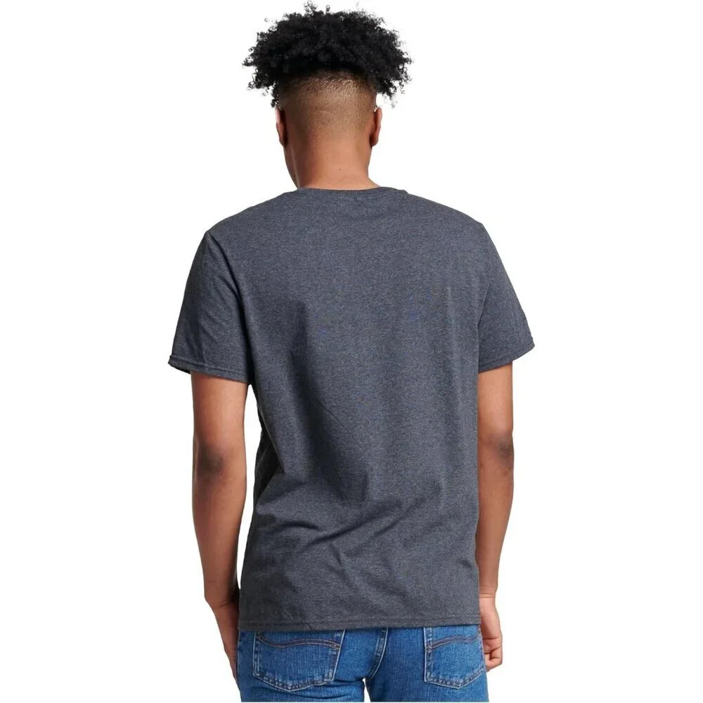 Russell Athletic Men's Black Heather Imported PullOn Dri-power Short Sleeve Tees